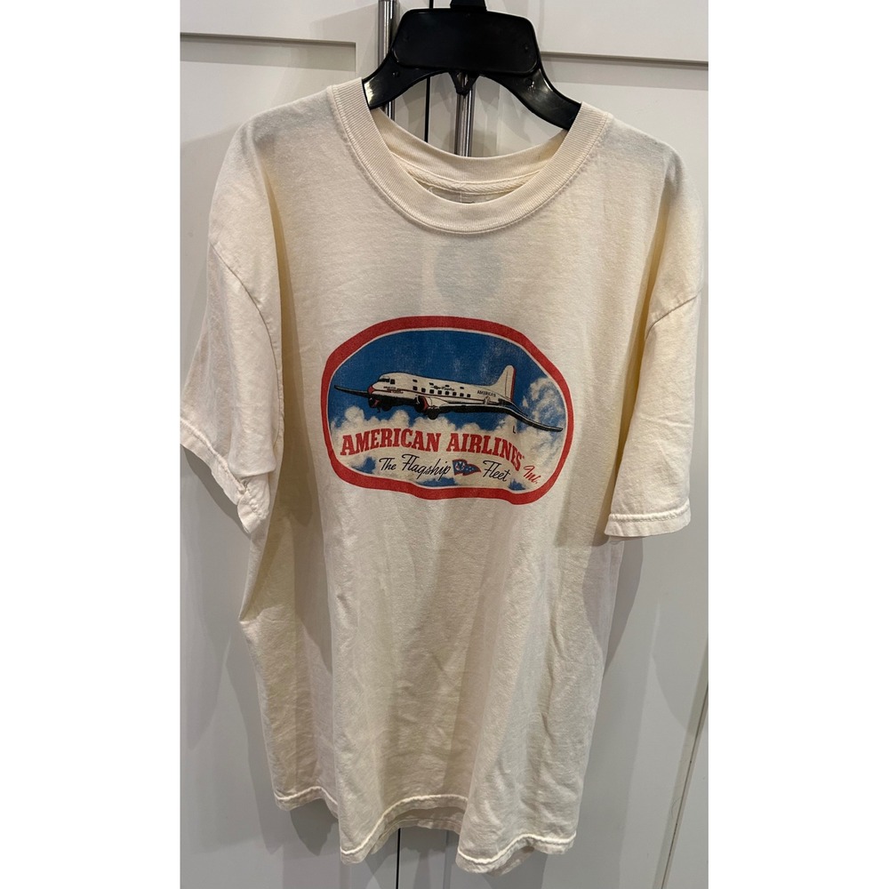 Malibu Shirts Mens American Airlines The Flagship Shirt Cream USA Made‎ Aviation
